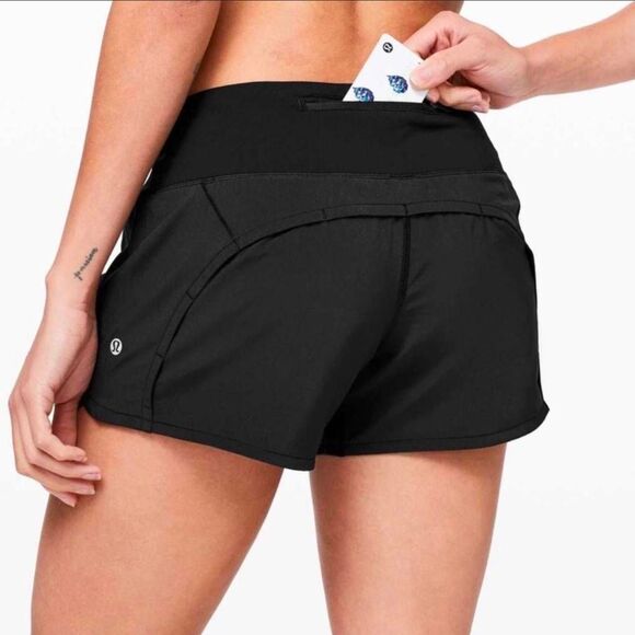 lululemon athletica Pants - Lululemon Speed Up Shorts 2.5" Black Size 4 Run Athletic Liner Zip Pocket